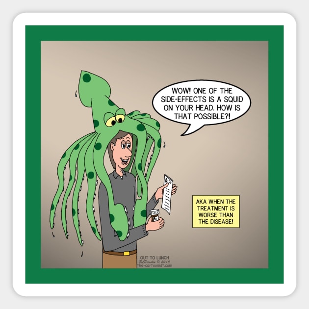 Squid on Your Head Medical Side-Effect Magnet by OutToLunch